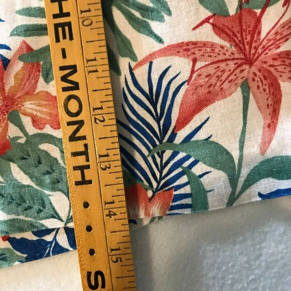 C & C California Shorts Tropical Print Linen Blend Elastic Back Sz 8 Colorful - Picture 9 of 13